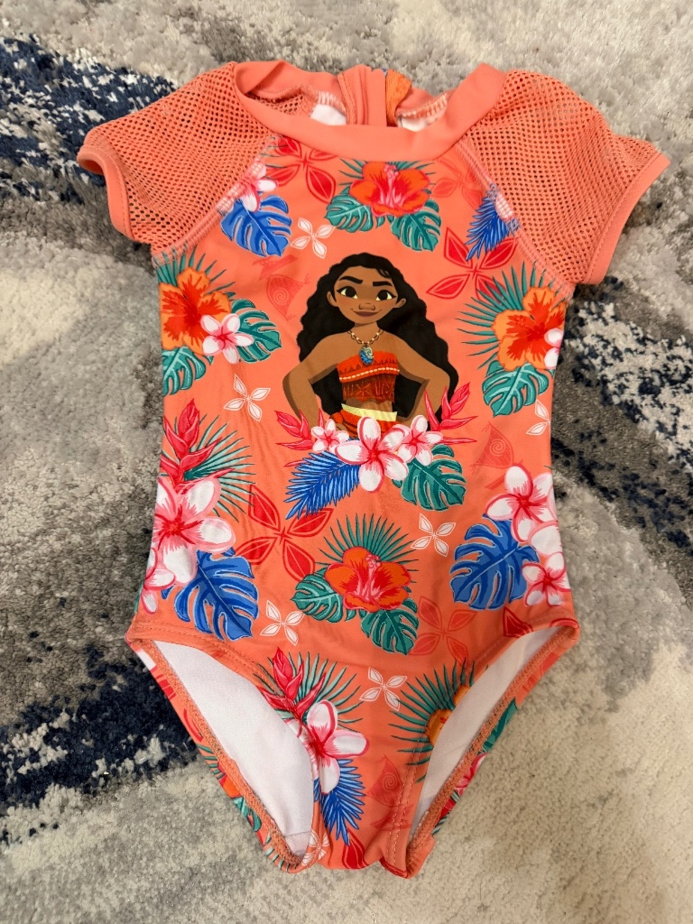 Disney Moana Girls Tropical One Piece Swimsuit - Size 2